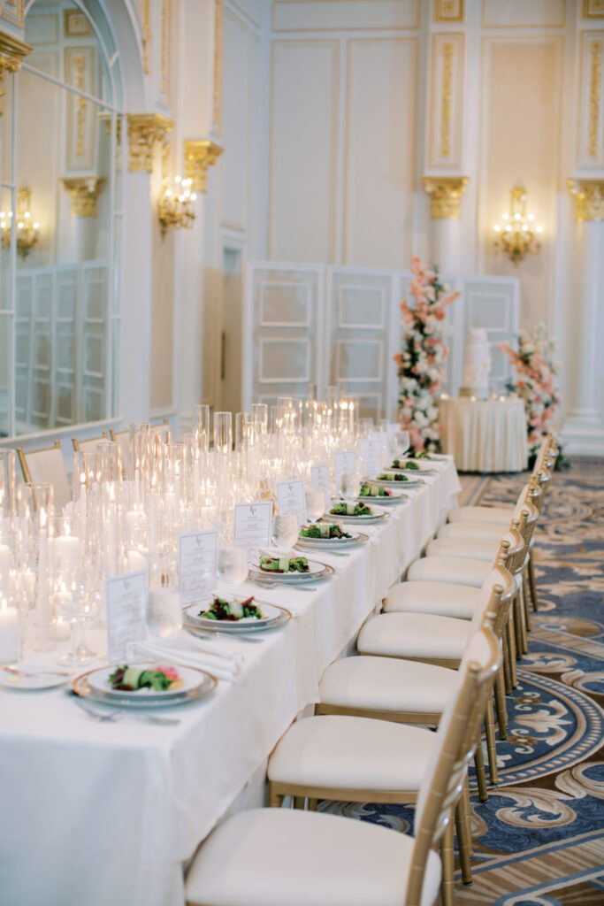 reception table at the Waldorf Astoria DC wedding