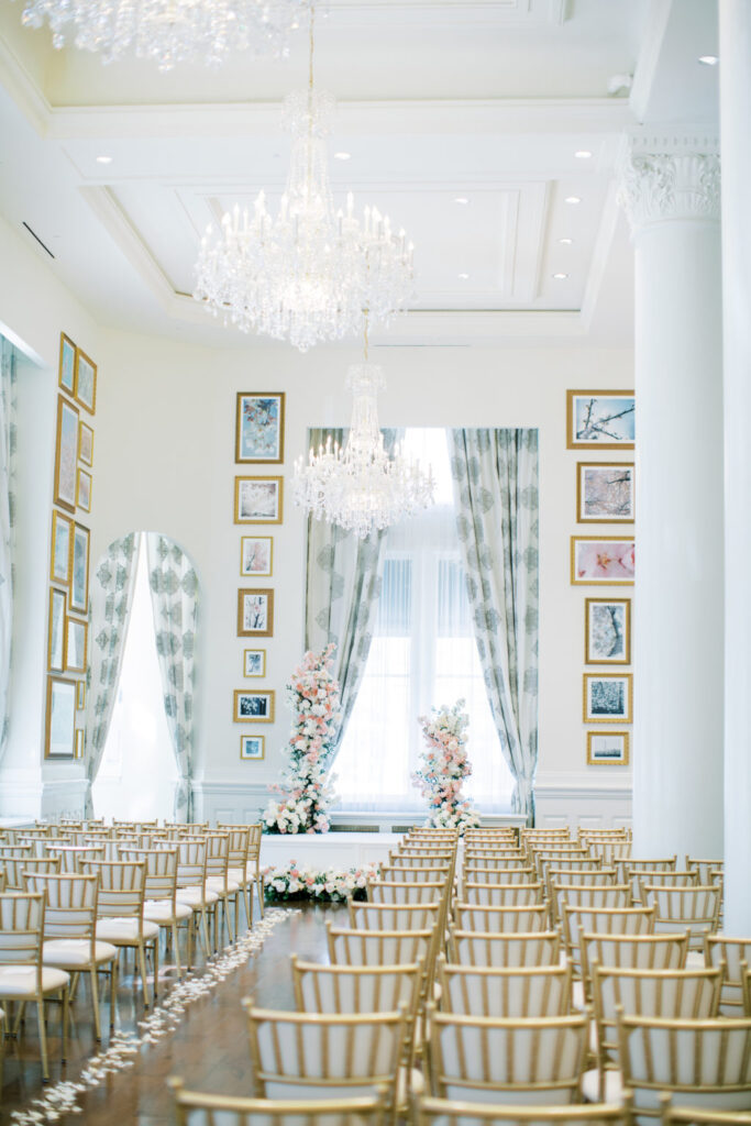 ceremony space at a Waldorf Astoria DC wedding