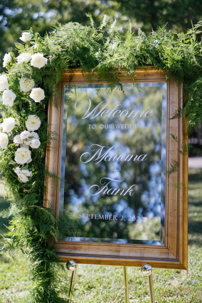 goodstone inn wedding, wedding welcome sign, virginia wedding