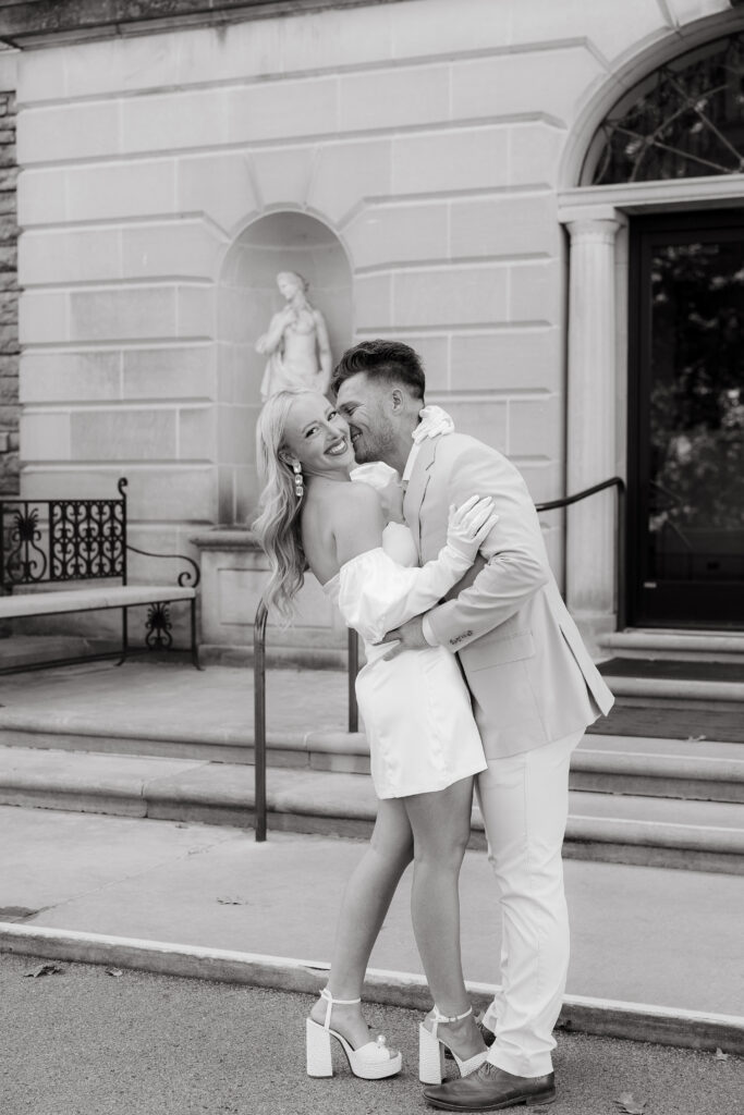 engagement shoot, engagement photoshoot, Indiana wedding, Evansville wedding, bride and groom, bridal outfit