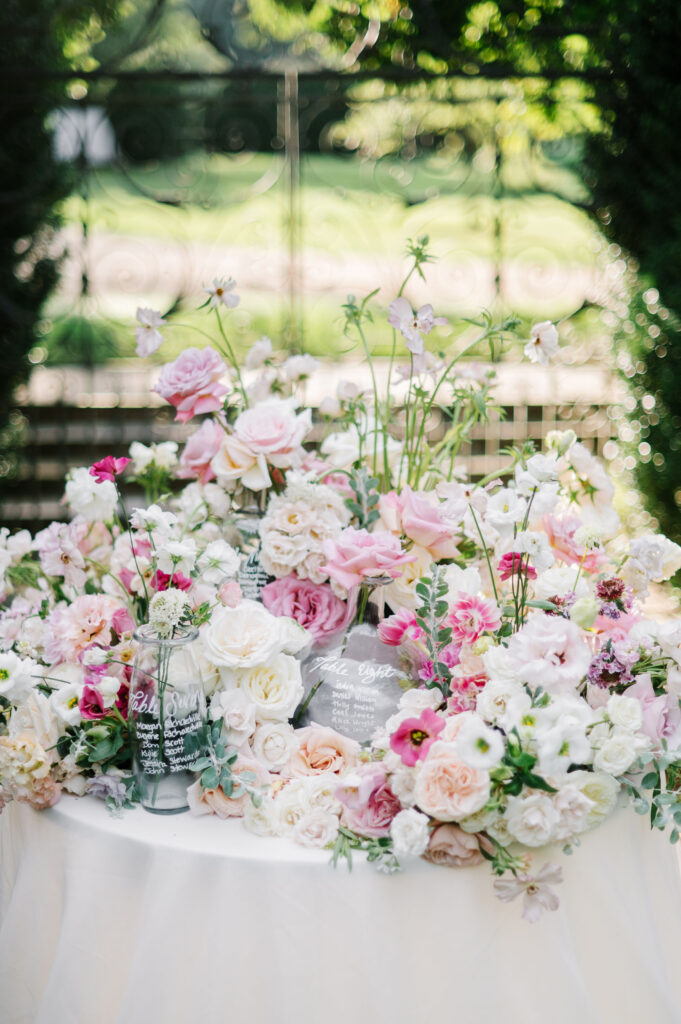glenstone garden wedding, al fresco wedding, wedding ceremony, micro wedding, intimate wedding, wedding seating chart, pink wedding flowers