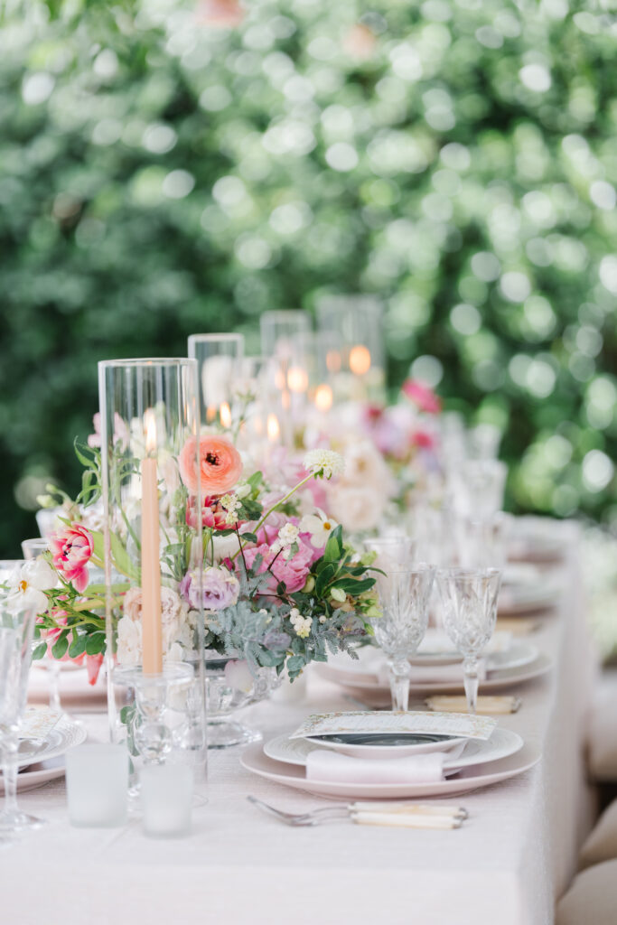 wedding reception, tented wedding, outdoor wedding, hanging florals, wedding tablescape, red fox inn wedding, micro wedding, intimate wedding