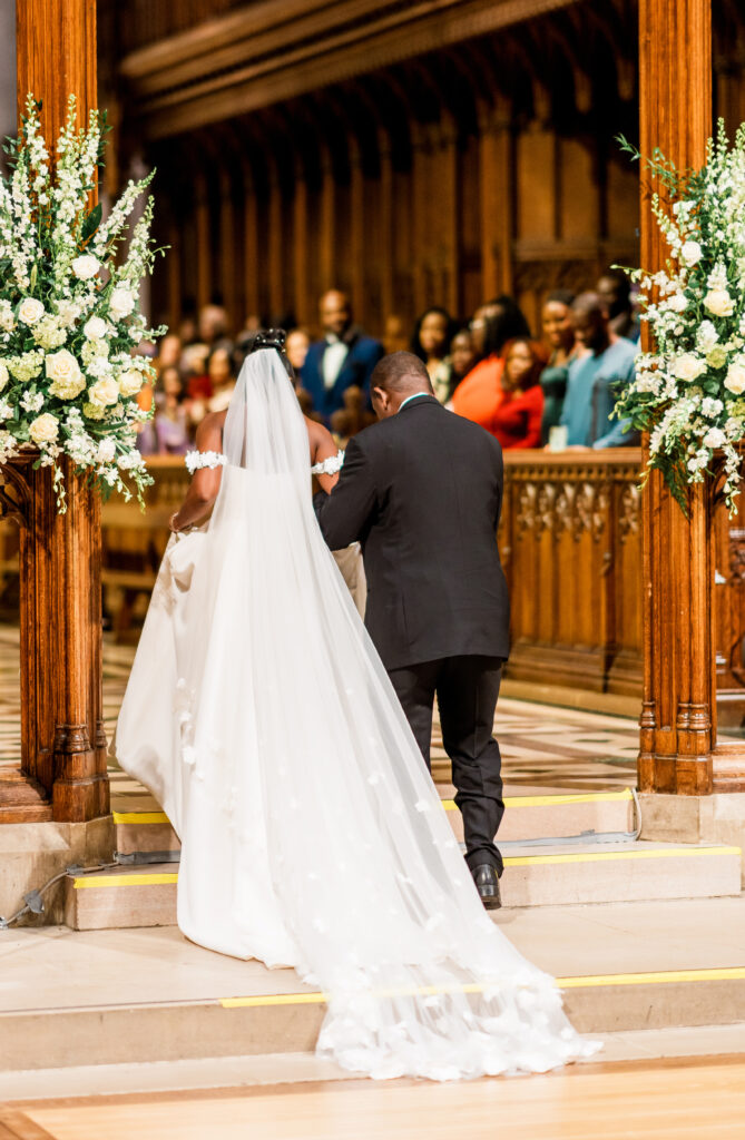 national cathedral wedding, ghanaian wedding, wedding ceremony, wedding veil, bridal veil, bridal dress, wedding florals