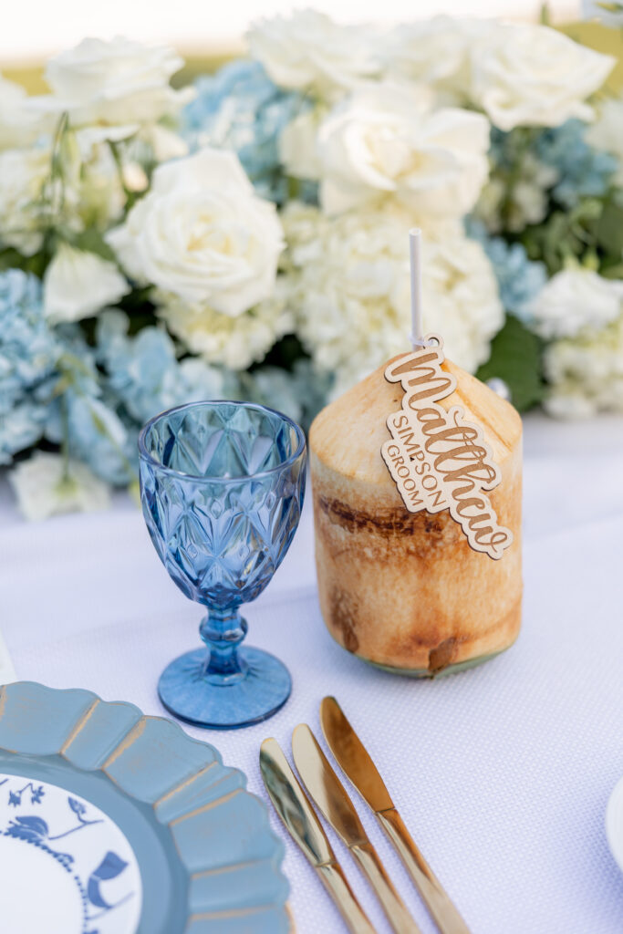 bahamas wedding, destination planner, wedding, wedding reception, destination wedding, place setting