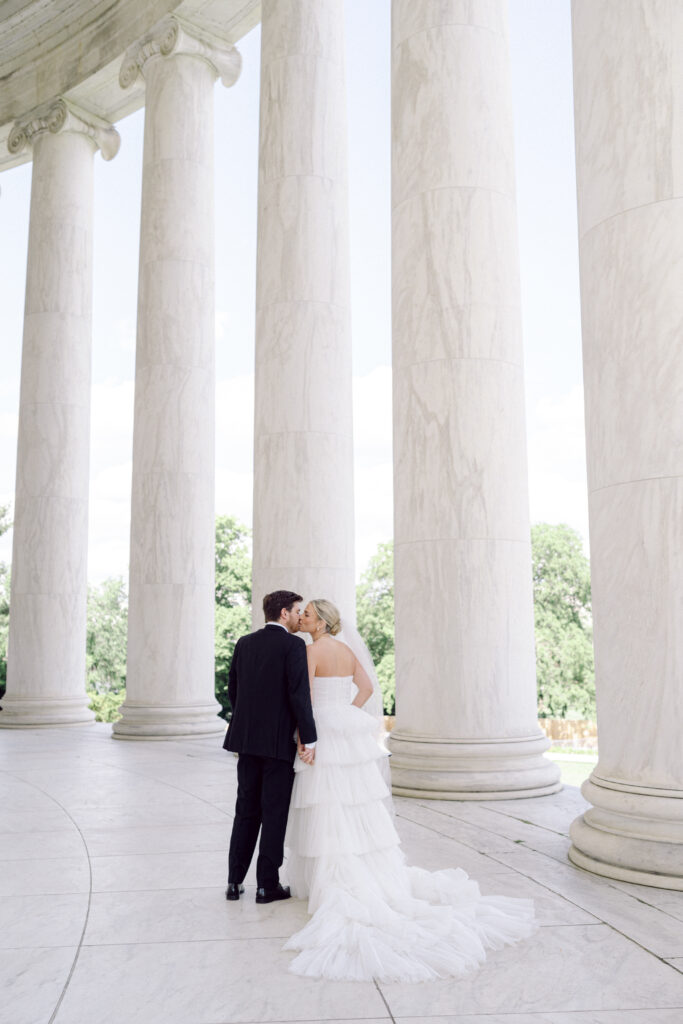 army navy country club wedding, washington d.c. luxury wedding planner and designer, bride and groom, tulle layered wedding dress, bride and groom portrait in washington d.c., washington d.c. wedding