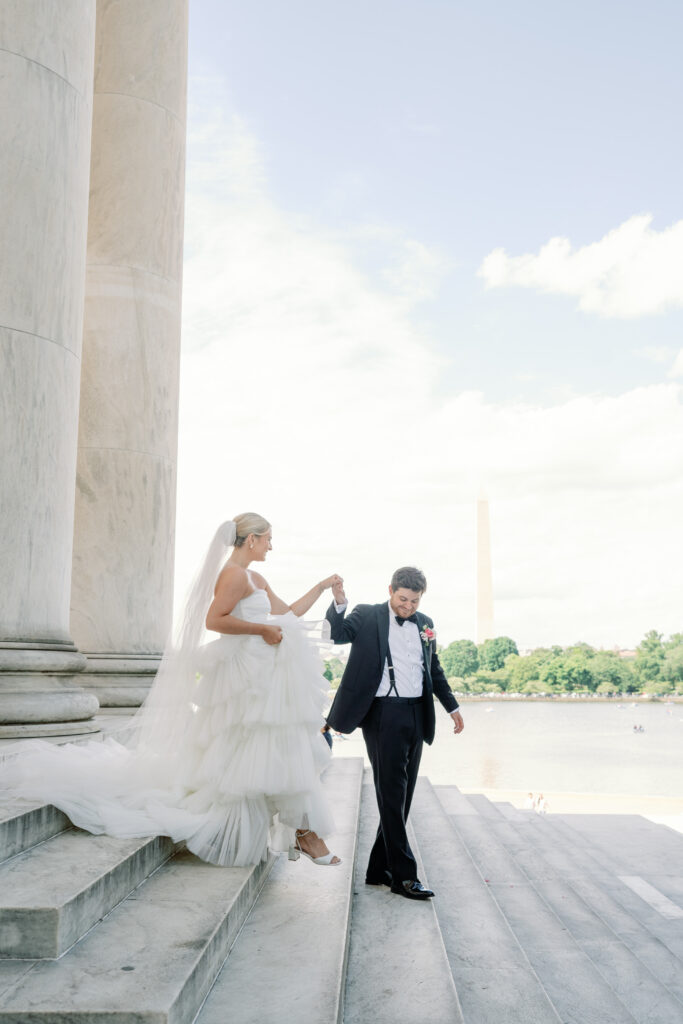 army navy country club wedding, washington d.c. luxury wedding planner and designer, bride and groom, tulle layered wedding dress, bride and groom portrait in washington d.c., washington d.c. wedding