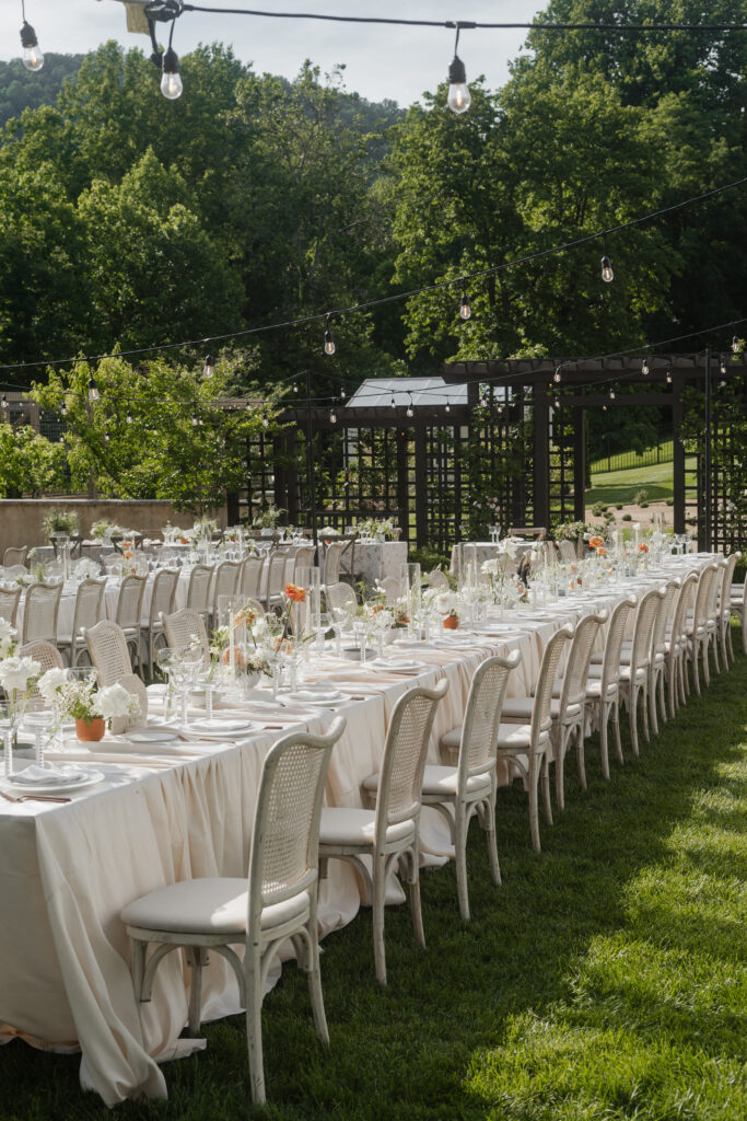 wedding, virginia wedding, italian inspired wedding, wedding reception, outdoor wedding, wedding tablescape design, wedding florals, al fresco wedding