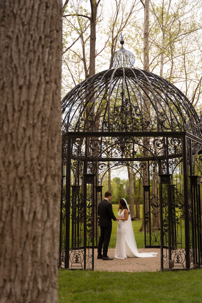 Black Iris Estate, Carmel indiana wedding venue, bride and groom, private vows, outdoor wedding, outdoor wedding