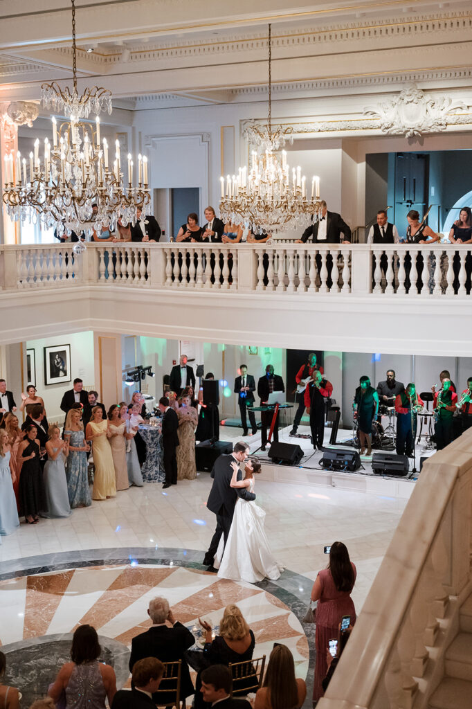 National Museum of Women in the Arts wedding, bride and groom first dance