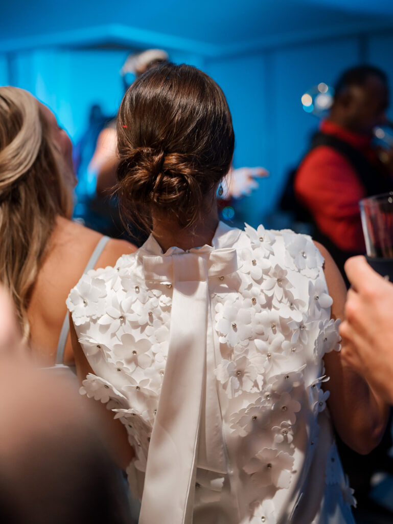 National Museum of Women in the Arts wedding, wedding reception dress, bridal dress change