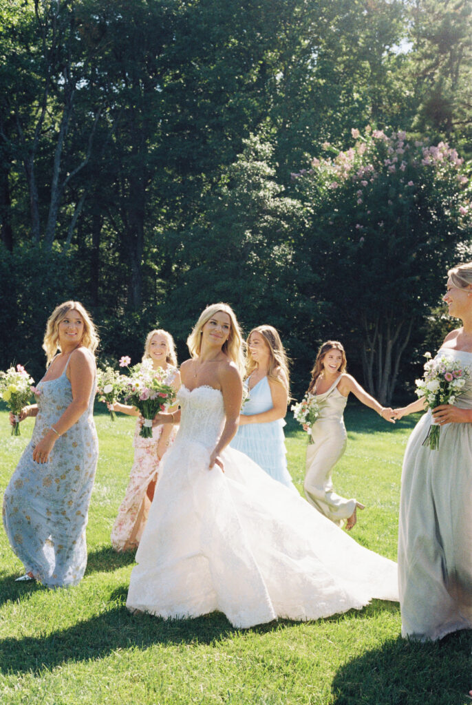 wedding at glenstone virginia, luxury wedding planner and designer, luxury tented wedding, fairtytale wedding, whimsical wedding, dmv wedding planner and designer, colorful bridesmaids dresses, colorful bridesmaids bouquet, colorful bridal bouquet