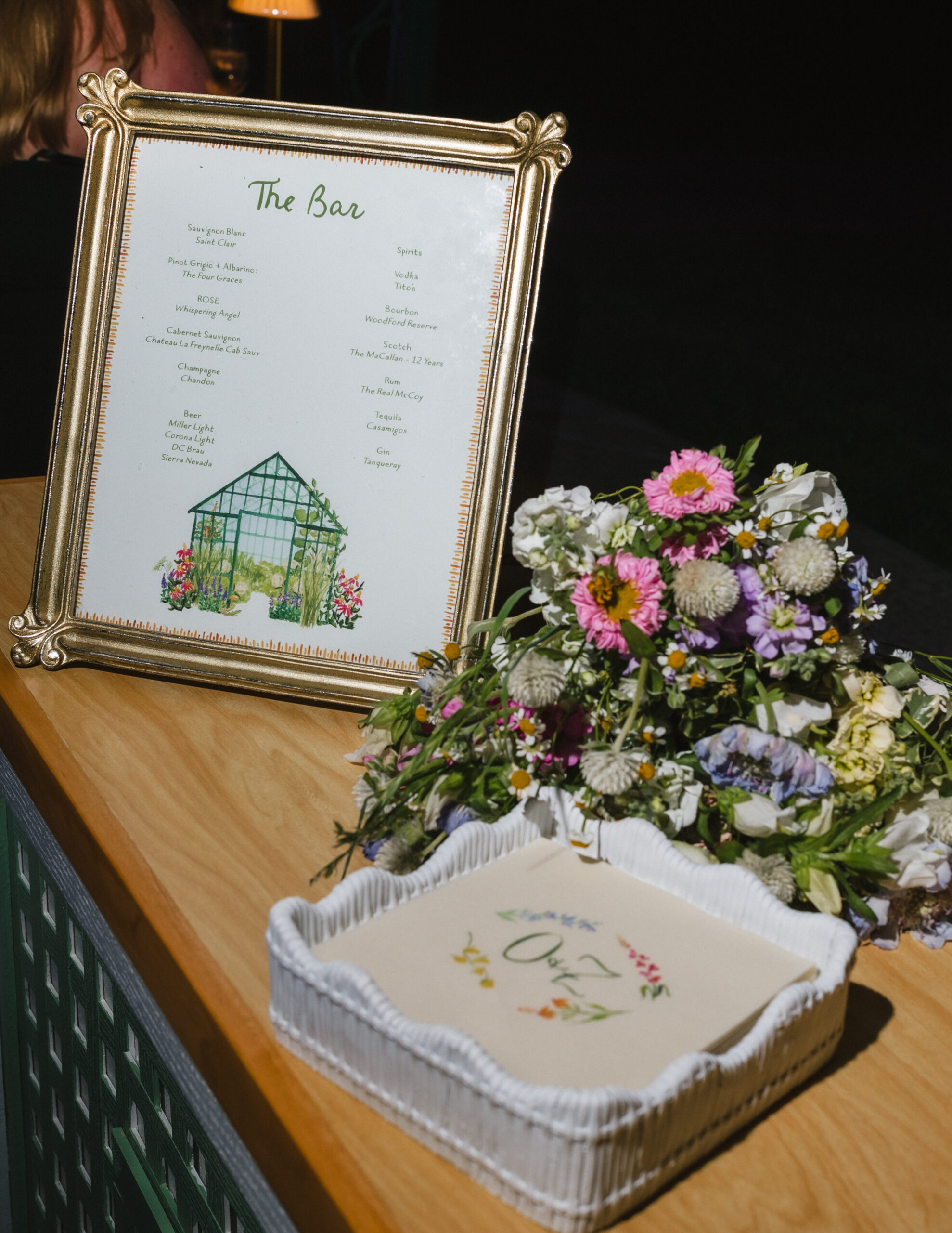 wedding at glenstone gardens, virginia wedding venue, leesburg wedding venue, middleburg wedding venue, virginia, luxury wedding planner and designer, luxury tented wedding, fairtytale wedding, whimsical wedding, dmv wedding planner and designer, wedding bar sign, wedding cocktail napkins