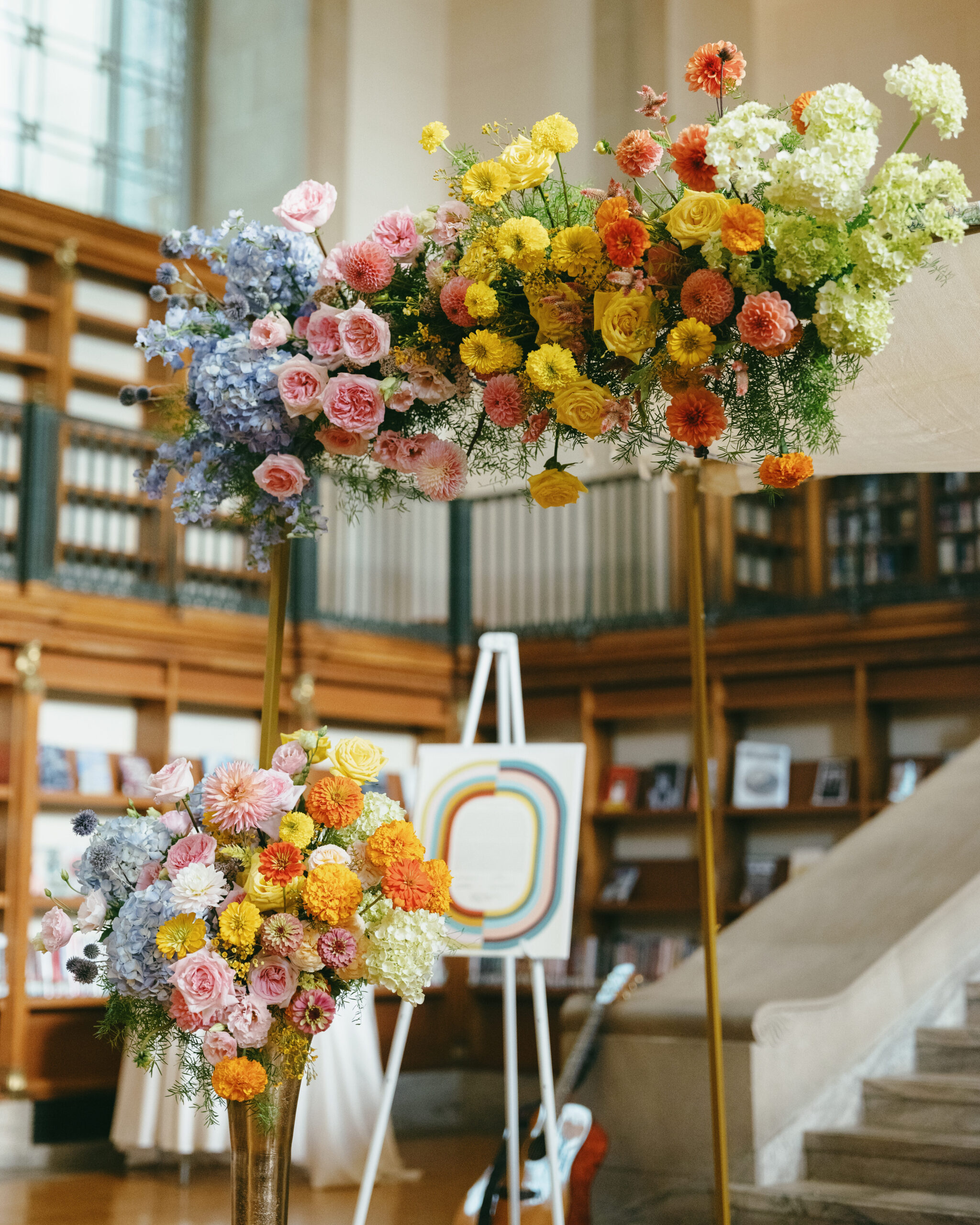 Monochromatic Wedding in Indiana, Indianapolis || colorful wedding, wedding, library wedding, indoor wedding, indoor reception, indoor ceremony, jewish wedding, chuppah, indiana wedding, library wedding, wedding ceremony, wedding reception, wedding planning, luxury wedding planner, luxury wedding, wedding design and planning, wedding planner, virginia wedding planner, dc wedding planner, maryland wedding planner, international wedding planner, florida wedding planner, destination wedding planner