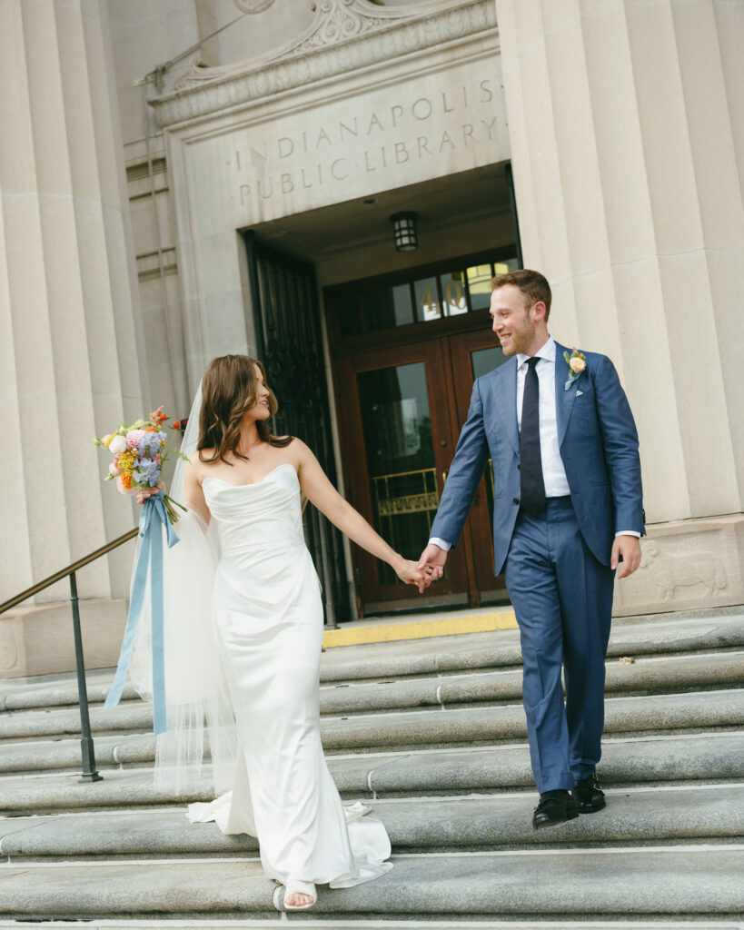 Monochromatic Wedding in Indiana, Indianapolis || bride and groom, bridal bouquet, colorful bridal bouquet, colorful wedding, wedding, library wedding, indoor wedding, indoor reception, indoor ceremony, indiana wedding, library wedding, wedding ceremony, wedding reception, wedding planning, luxury wedding planner, luxury wedding, wedding design and planning, wedding planner, virginia wedding planner, dc wedding planner, maryland wedding planner, international wedding planner, florida wedding planner, destination wedding planner