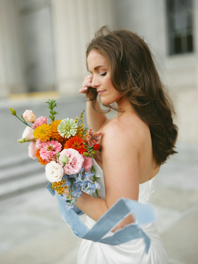 Monochromatic Wedding in Indiana, Indianapolis || bride, bridal bouquet, colorful bridal bouquet, colorful wedding, wedding, library wedding, indoor wedding, indoor reception, indoor ceremony, indiana wedding, library wedding, wedding ceremony, wedding reception, wedding planning, luxury wedding planner, luxury wedding, wedding design and planning, wedding planner, virginia wedding planner, dc wedding planner, maryland wedding planner, international wedding planner, florida wedding planner, destination wedding planner