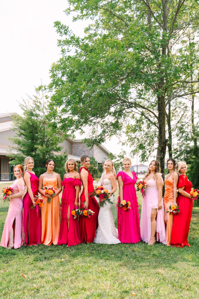 washington dc wedding planner, dmv wedding planner, destination wedding planner, indiana wedding planner, bride and bridesmaids photo ideas, bride and bridesmaids, sunset wedding color scheme, bridesmaids dress color scheme idea