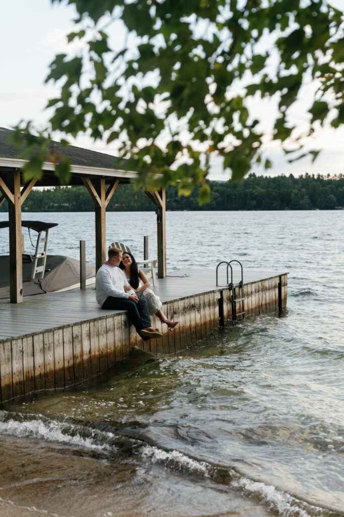 engagement shoot, lake winniesaukee, zimmerman dress, bridal engagement shoot, luxury wedding planner, luxury wedding photographer