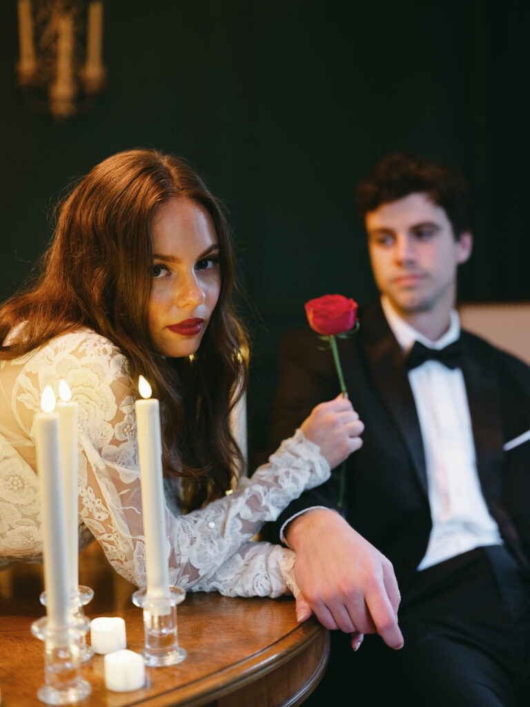 wedding british vogue shoot, bride and groom, bridal portrait