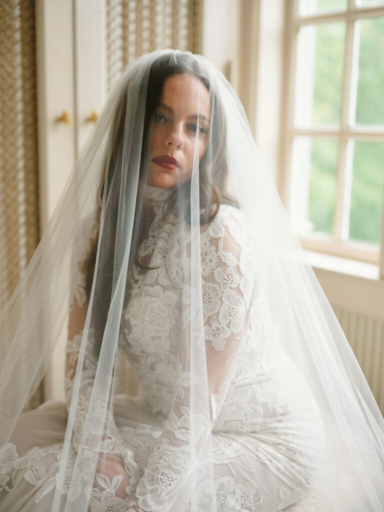 wedding british vogue shoot, bridal dress, bridal portrait