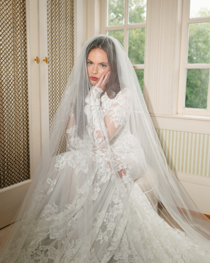 wedding british vogue shoot, bridal dress, bridal portrait