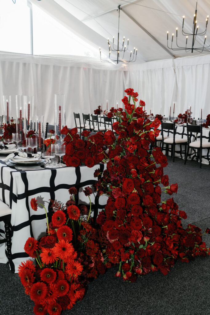 salamander middleburg resort, valentines day themed event, wedding planner, black white and red wedding theme