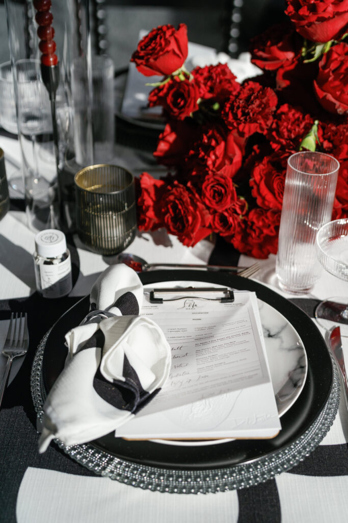 salamander middleburg resort, valentines day themed event, wedding planner, black white and red wedding theme