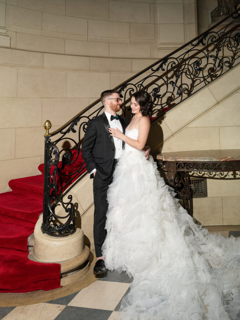 vida events wedding, meridian house wedding, bride and groom, wedding dress