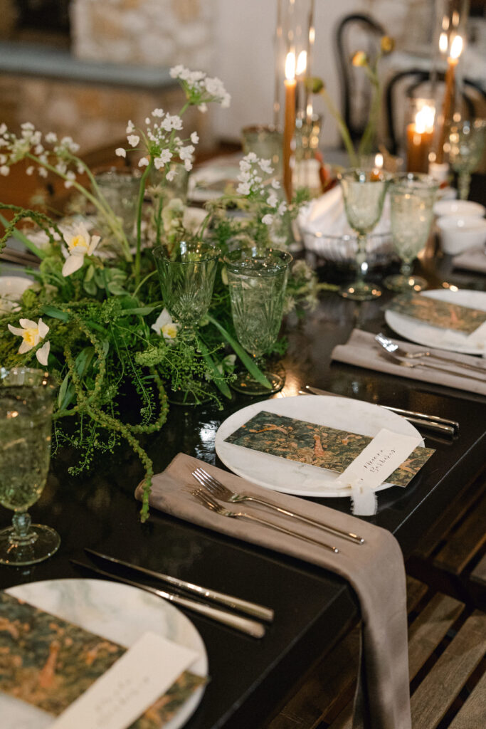 people magazine featured wedding, kobie turner wedding, virginia wedding planner, white and green wedding, vida events wedding, reception tablescape,