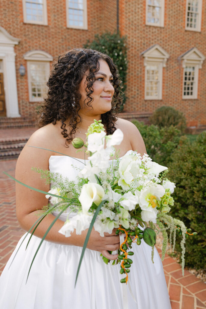 people magazine featured wedding, kobie turner wedding, virginia wedding planner, white and green wedding, vida events wedding, bridal bouquet