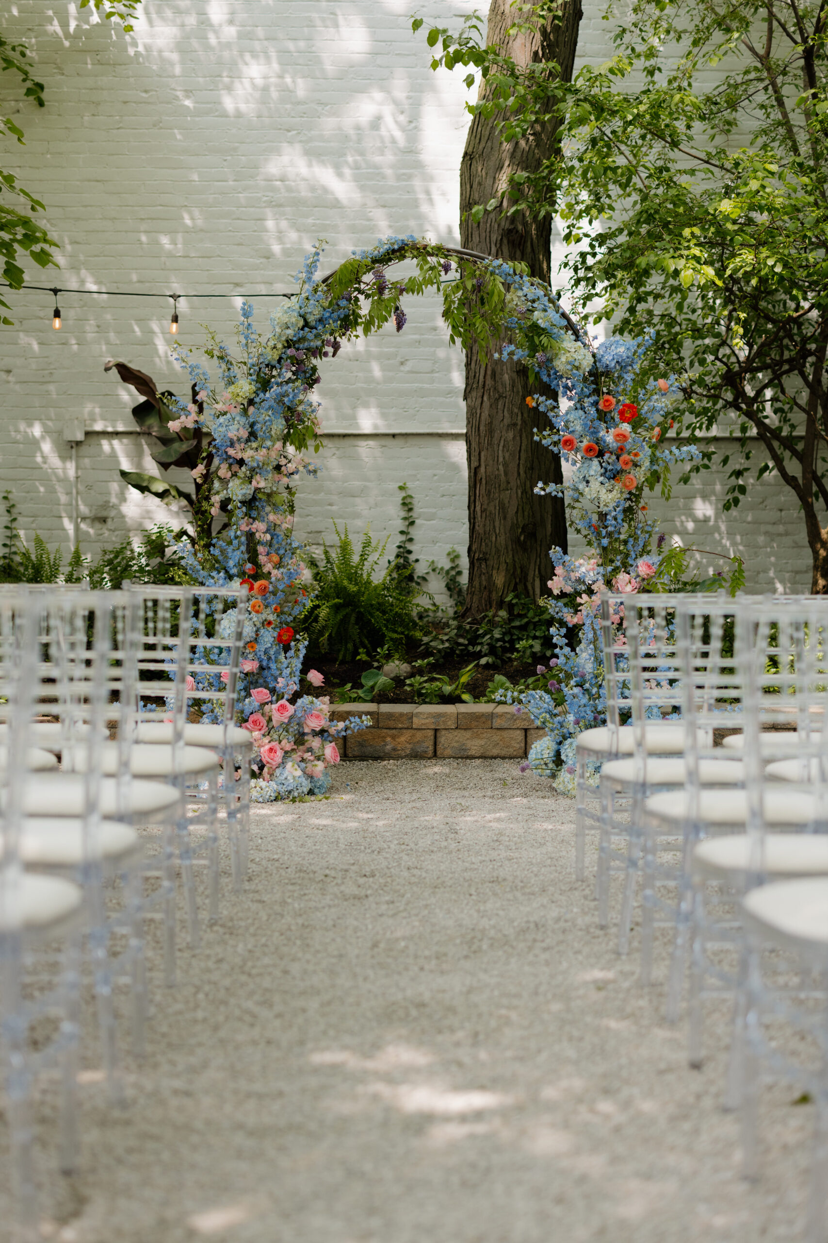 georgetown vosh wedding, ohio wedding, colorful wedding, colorful wedding flowers, wedding ceremony arch