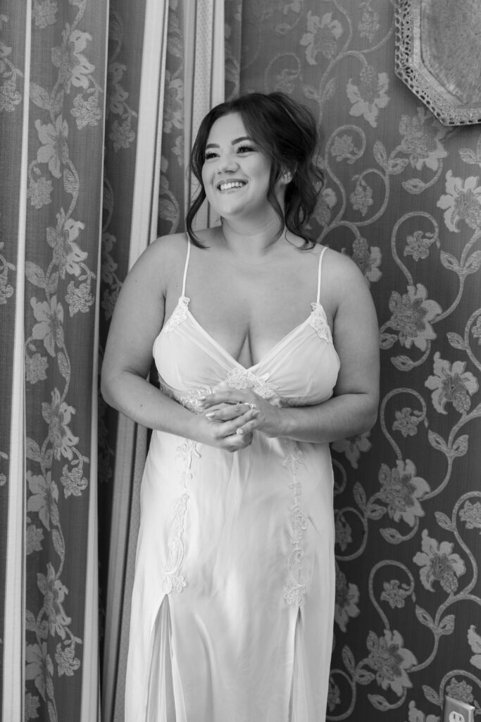 bride getting ready dress, vintage getting ready dress