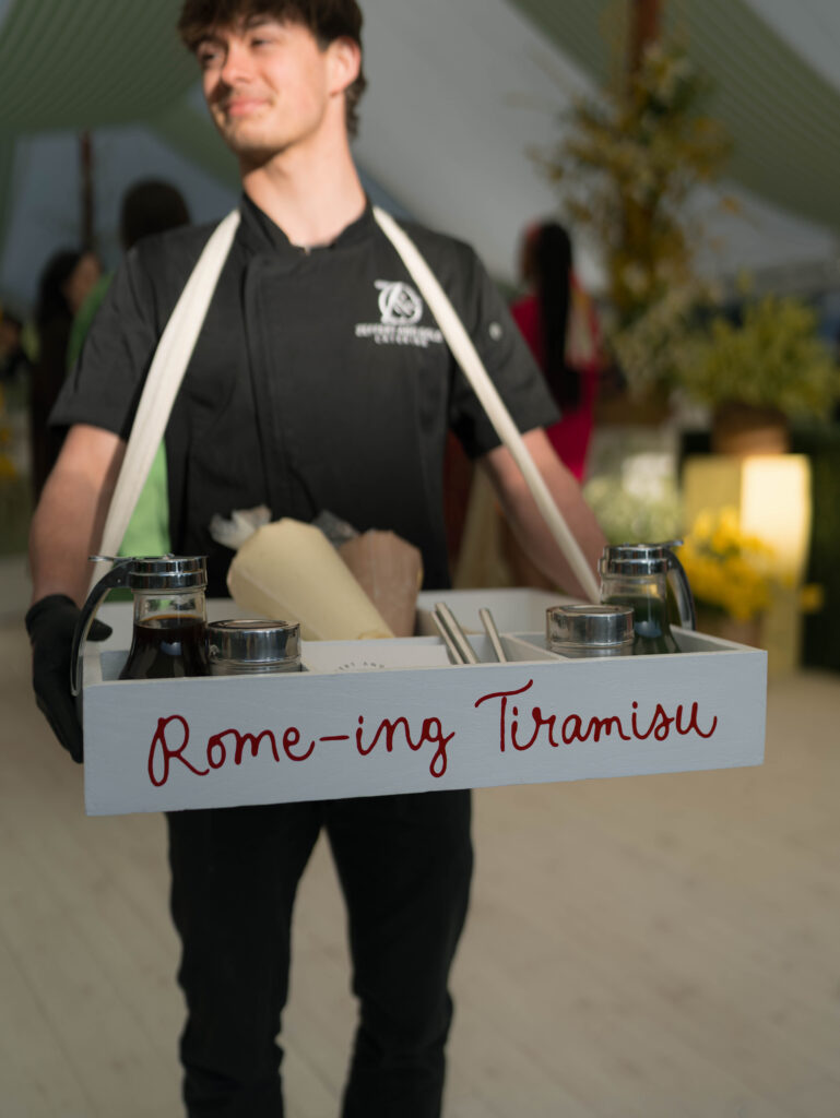 italy inspired wedding, wedding food, wedding industry event, italian wedding food, tiramisu wedding food