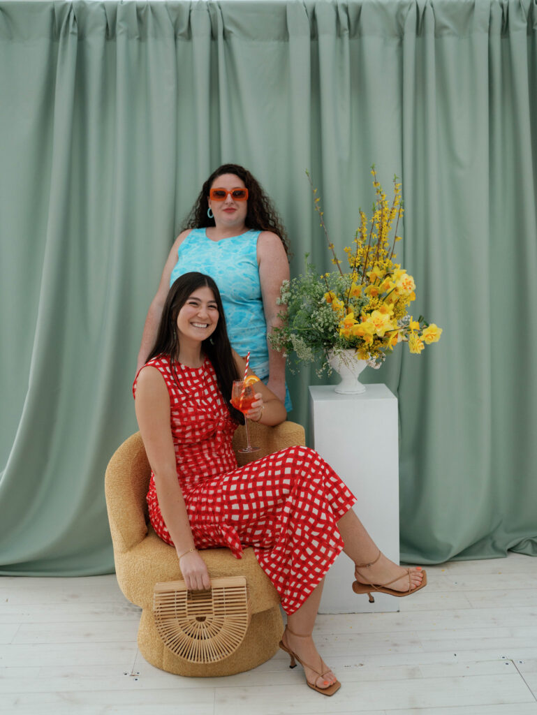 italy inspired wedding, yellow florals, wedding industry event, green draping, vida events team